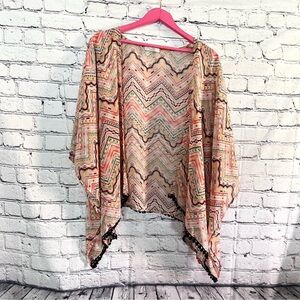 LOVE & FIRE. Aztec print cardigan. Size XL